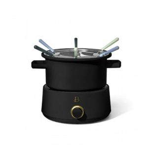 Conjunto de fondue elétrico Beautiful 3L com panela inox antiaderente e panela cerâmica 2L preto black sesame 1000W 19278 110V