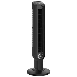 Ventilador de Torre Oscilante Controle Remoto Timer Modo Escuro 4 Velocidades para Quarto Sala e Escritório T36511 Lasko Preto