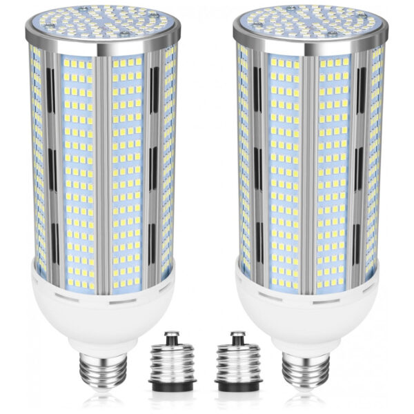 Lâmpada LED Corn 100W Elivern (2 un), 12000 lúmens, 5000K daylight, base E26/E39, super brilhante, ideal para garagem, fábrica, galpão e área externa.