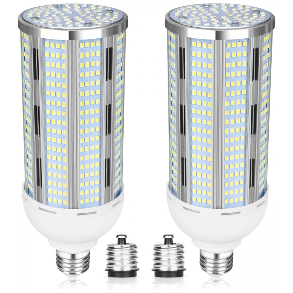 Lâmpada LED Corn 100W Elivern (2 un), 12000 lúmens, 5000K daylight, base E26/E39, super brilhante, ideal para garagem, fábrica, galpão e área externa.