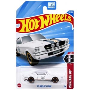Carrinho em Metal Fundido Escala 1:64 Hot Wheels 67 Shelby GT500 Mustang BrancoMattel