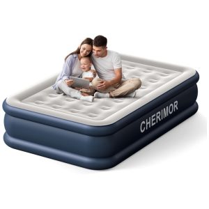 Colchão Inflável CHERIMOR Full 46 Centímetros - Autoinflável com Bomba Integrada Espesso e Confortável para Camping e Casa de Hóspedes - Suporta 272kg