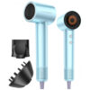 Secador de Cabelo, 130000 RPM para Secagem Rápida, 300 Milhões de Íons Negativos, Controle de Calor Leve, Azul