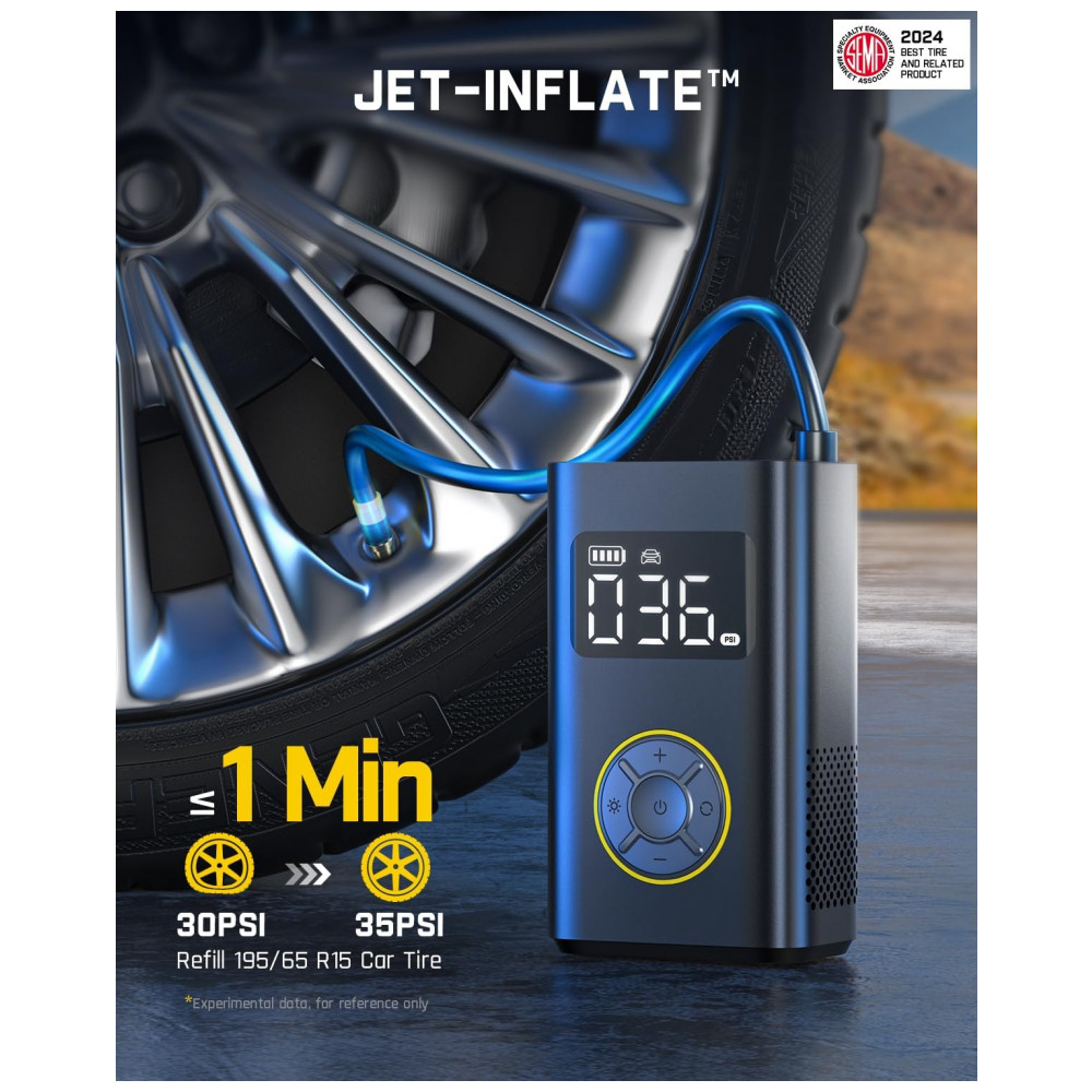 Inflador de Pneus Portátil Fanttik X9 Pro para Carros Compactos, Encha Rápido em 1 Minuto com Bomba Elétrica e Medidor Digital de Pressão, Compressor - Imagem 2