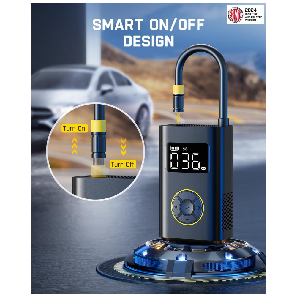 Inflador de Pneus Portátil Fanttik X9 Pro para Carros Compactos, Encha Rápido em 1 Minuto com Bomba Elétrica e Medidor Digital de Pressão, Compressor - Imagem 6