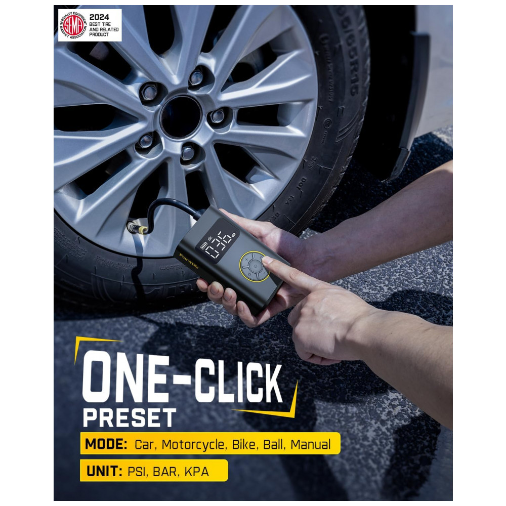 Inflador de Pneus Portátil Fanttik X9 Pro para Carros Compactos, Encha Rápido em 1 Minuto com Bomba Elétrica e Medidor Digital de Pressão, Compressor - Imagem 7