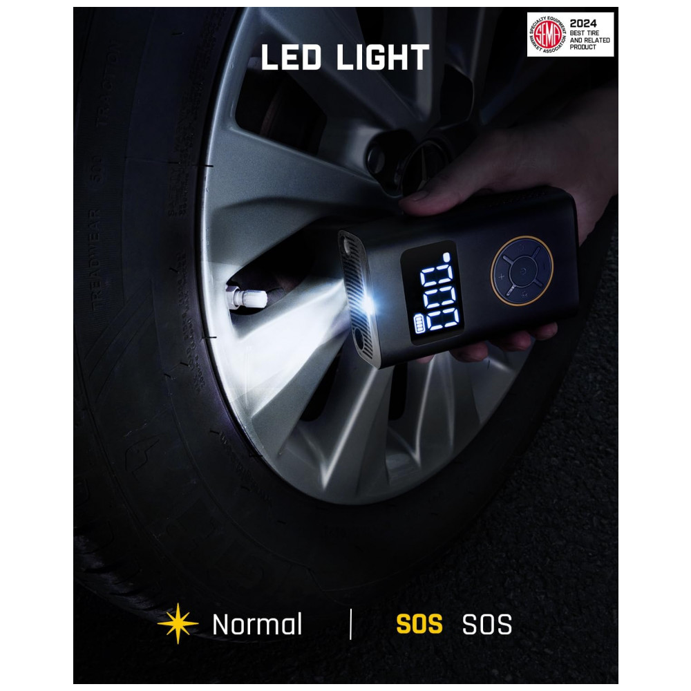 Inflador de Pneus Portátil Fanttik X9 Pro para Carros Compactos, Encha Rápido em 1 Minuto com Bomba Elétrica e Medidor Digital de Pressão, Compressor - Imagem 8