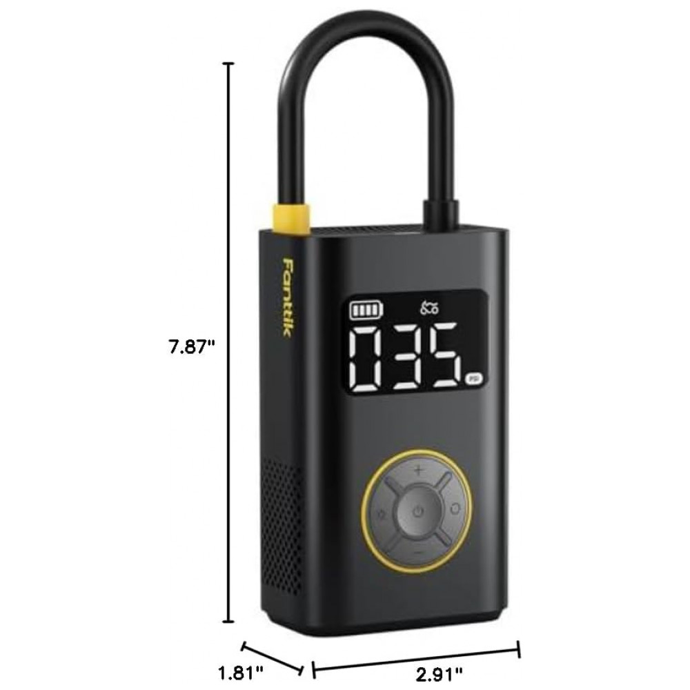 Inflador de Pneus Portátil Fanttik X9 Pro para Carros Compactos, Encha Rápido em 1 Minuto com Bomba Elétrica e Medidor Digital de Pressão, Compressor - Imagem 10