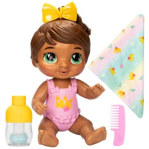 Boneca Sophia Sparkle com Kit de Banho. para Crianças Acima de 3 Anos Baby Alive Cabelo Castanho