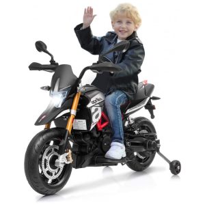 Moto Elétrica Infantil a Bateria 12V com Sons MP3 e Luzes Idade Rec 3 a 8 Anos Costzon Preto