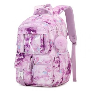 Mochila escolar PIG PIG GIRL roxa borboletas estilo ita bag 218 L
