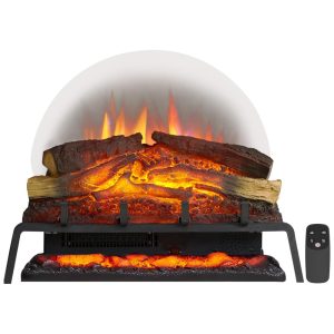 Lareira Elétrica Ecológica 25" 63cm com Controle Remoto Efeito de Chama e Som Crepitante 110V 750W/1500W Legend Flame EF484 Preta