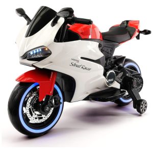 Moto Elétrica Motorizada a Bateria 12V 1 Assento MP3 LED 3 a 6 Anos MODERNO KIDS Vermelho