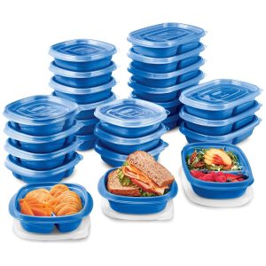 Potes para Alimentos com Divisória 560 900 mL 25 Unidades RUBBERMAID 2117365 Azul