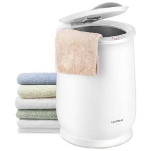 Aquecedor de Toalha Elétrico Portátil 21L com Tampa Flip-Top Desligamento Automático e Alça Embutida 110V COSTWAY Branco