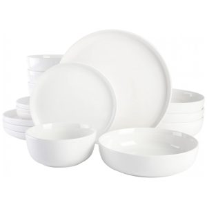 Aparelho de Jantar com 16 Peças de Porcelana Ideal para 4 Pessoas Gibson Home Oslo Branco