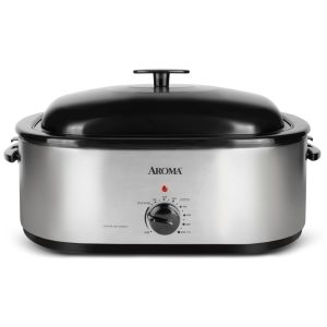 Forno Elétrico de Convecção AROMA 189 Litros com Tampa Autobasting Ideal para um Peru de 11kg Controle de Temperatura Função Manter Quente Inox