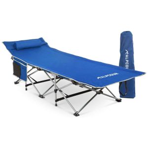 Cama Acampamento Camping Dobrável Portátil até 136 kg ALPCOUR Azul