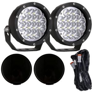 Farol de Milha LED Off Road 6000k e Luz Branca a Prova dÁgua IP68 12V 24V 2Un BIGLION.X Branca