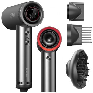 Secador de Cabelo TYMO com Difusor para Mulheres 1500W Profissional de Alta Velocidade com Pente Secagem Rápida 110.000 RPM 200 Milhões de Íons 4 T