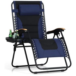 Cadeira Reclinável Ajustável Gravidade Zero com Apoio de Cabeça PHI VILLA Azul
