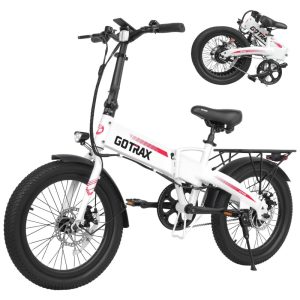 Bicicleta Elétrica Dobrável Gotrax R1 Branca 20" | Motor 500W Bateria 48V 78Ah 3 Modos de Condução Freios a Disco