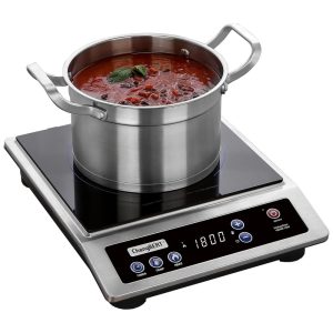 Cooktop de Indução Portátil com Área de Aquecimento de 20 cm e Temporizador de 10H 1800W 110V ChangBERT Prata
