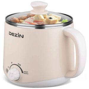 Panela Elétrica de Aço Inoxidável Capacidade 1.6 L com Controle de Temperatura 600W DEZIN Beje