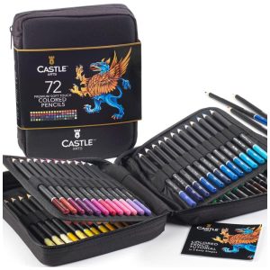 Kit de Pintura Profissional com Estojo de Transporte 72 Peças CASTLE ART SUPPLIES Preto