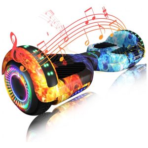 Hoverboard SIMATE Dual Flame 65" com Bluetooth Luzes LED e Certificação UL2272 – Até 137 km/h Autonomia de 128 km