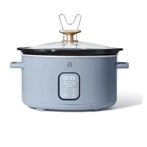 Panela elétrica de cozimento lento Beautiful 6L programável azul cornflower display digital 210W 6 funções 110V