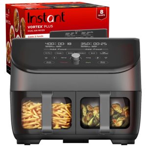 Vortex Plus Fritadeira Elétrica AirFryer 8L 10 em 1 com Painel Digital e Cesta Dupla 1700W 110v INSTANT POT 140 3090 01 Preto
