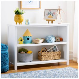 Estante baixa infantil Guidecraft Taiga 2-Shelf Bookcase Branca com 2 prateleiras abertas 76cm