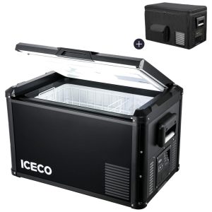 VL60 Cooler Geladeira Elétrica Automotiva 60L Portátil 12 24V DC 110 240V AC ICECO Preto