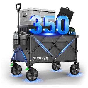Carrinho Dobrável para Camping e Jardim com Alça Ajustável Capacidade 80kg VIVOSUN Cinza