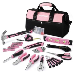Kit de Ferramentas com Maleta de Transporte 106 Peças WORKPRO 8542034906 Rosa