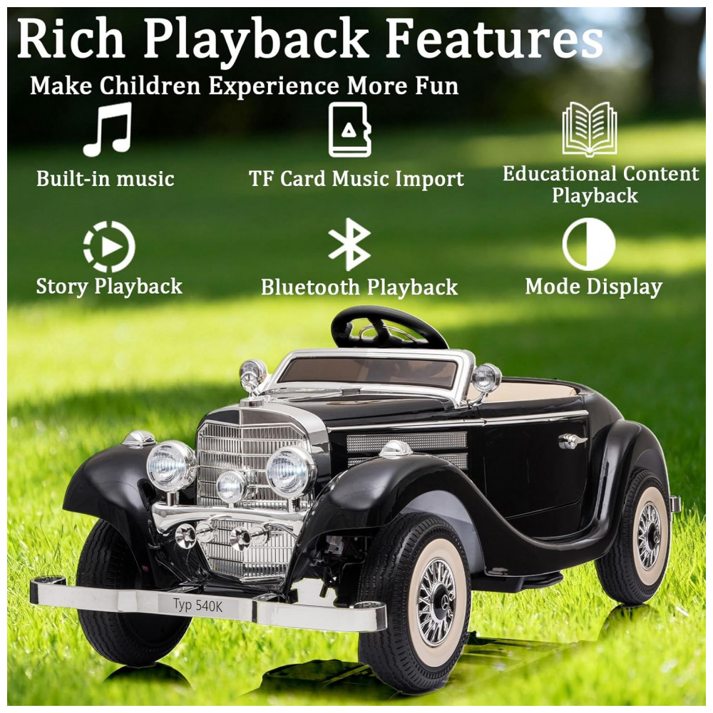 Carrinho Elétrico Infantil Mercedes Benz Licenciado 24V, 2 Lugares, 4WD, Controle Remoto, Modo Pai e Filho, Luzes LED, Bluetooth, Preto - Imagem 2