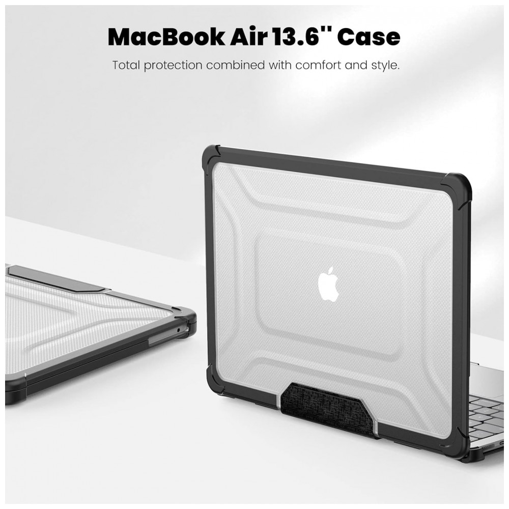 Capa Rígida Antichoque Preta XK para MacBook Air 15″ (2023–2025, Modelos A3241/A3114/A2941, M2/M3/M4) – MEEgoodo - Imagem 7