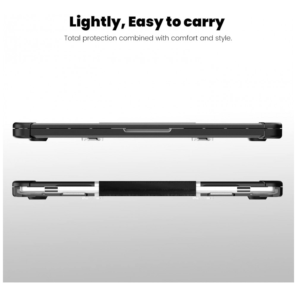 Capa Rígida Antichoque Preta XK para MacBook Air 15″ (2023–2025, Modelos A3241/A3114/A2941, M2/M3/M4) – MEEgoodo - Imagem 8