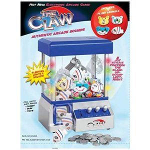 Máquina de Garra Mini Arcade Define Essentials Azul – Brinquedo Infantil com Luzes Piscantes e Música Retrô Dispenser de Doces e Brinquedos