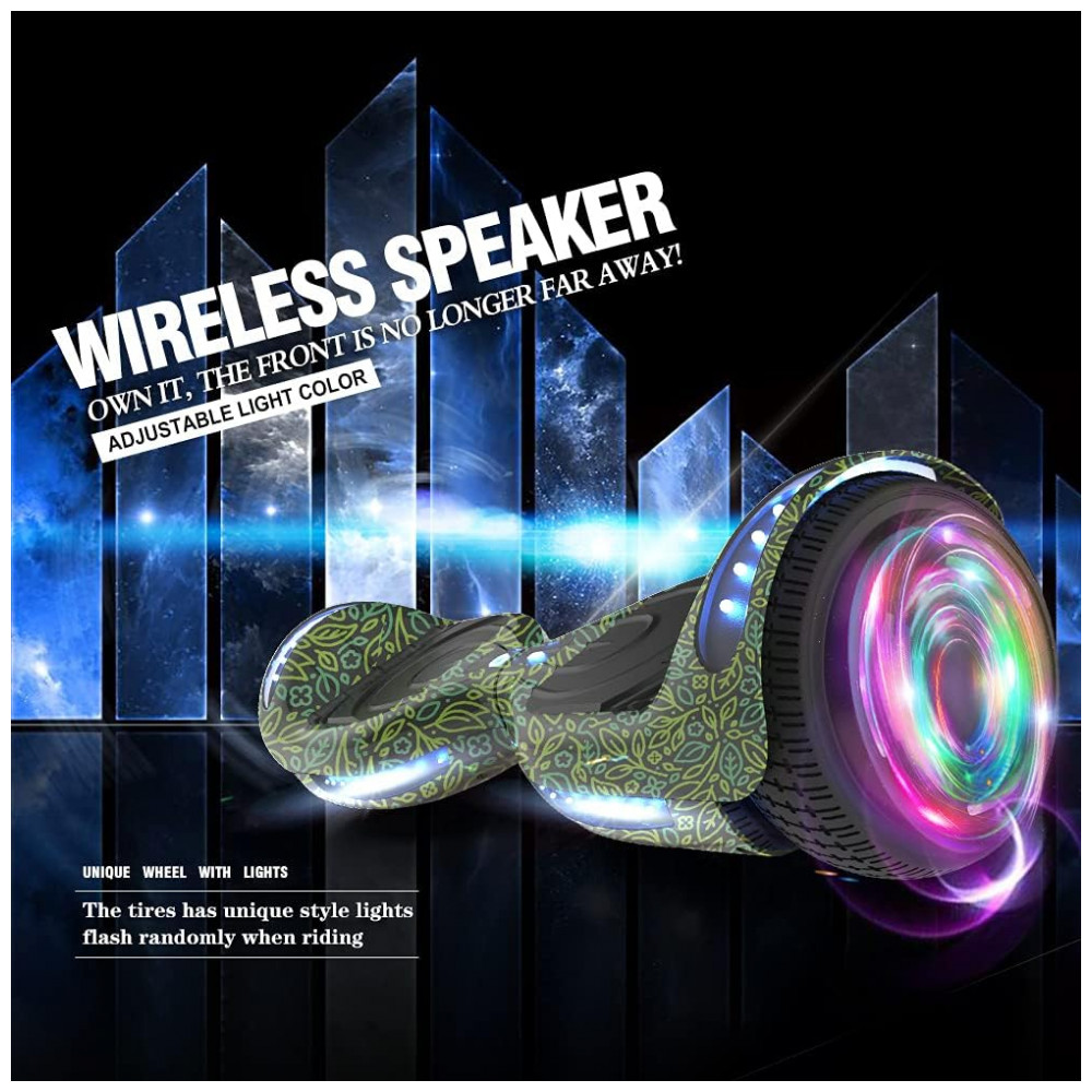Hoverboard Certificado HS2.01 Green Life com Rodas LED Flash, Bluetooth e Luzes LED - Imagem 3