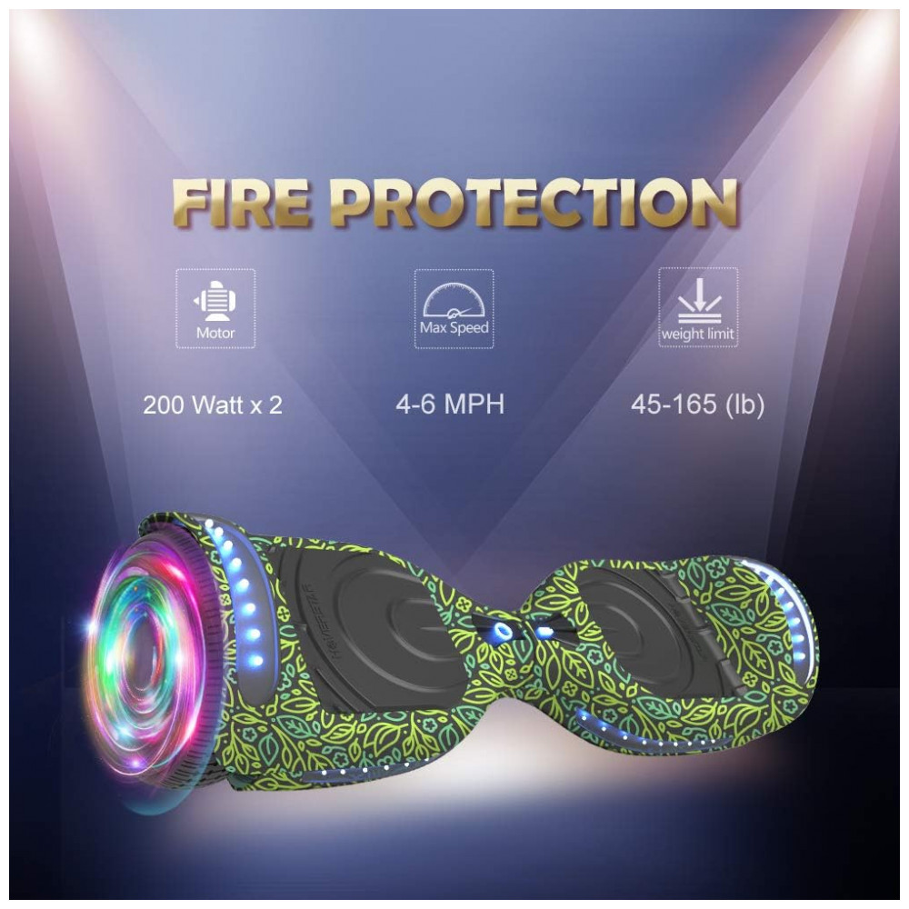 Hoverboard Certificado HS2.01 Green Life com Rodas LED Flash, Bluetooth e Luzes LED - Imagem 5