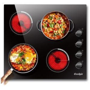 Cooktop Elétrico de Embutir com 4 Queimadores de Indução e 9 Níveis de Temperatura 220V 6000W Cooksir Preto