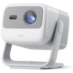 Projetor Portátil Laser Triplo JMGO N1 Branco 1080P FHD Suporte 4K MALC 800 Lumens Gimbal Correção Automática 200" 3D Android TV 11