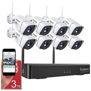 Sistema de Câmera de Segurança 8 Canais 1080p HD 3TB 8 Câmeras Firstrend W883M3T XM