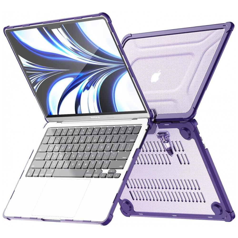 Capa Rígida Antichoque Roxa para MacBook Air 15″ (2023–2025, Modelos A3241/A3114/A2941, M2/M3/M4) – MEEgoodo - Imagem 3