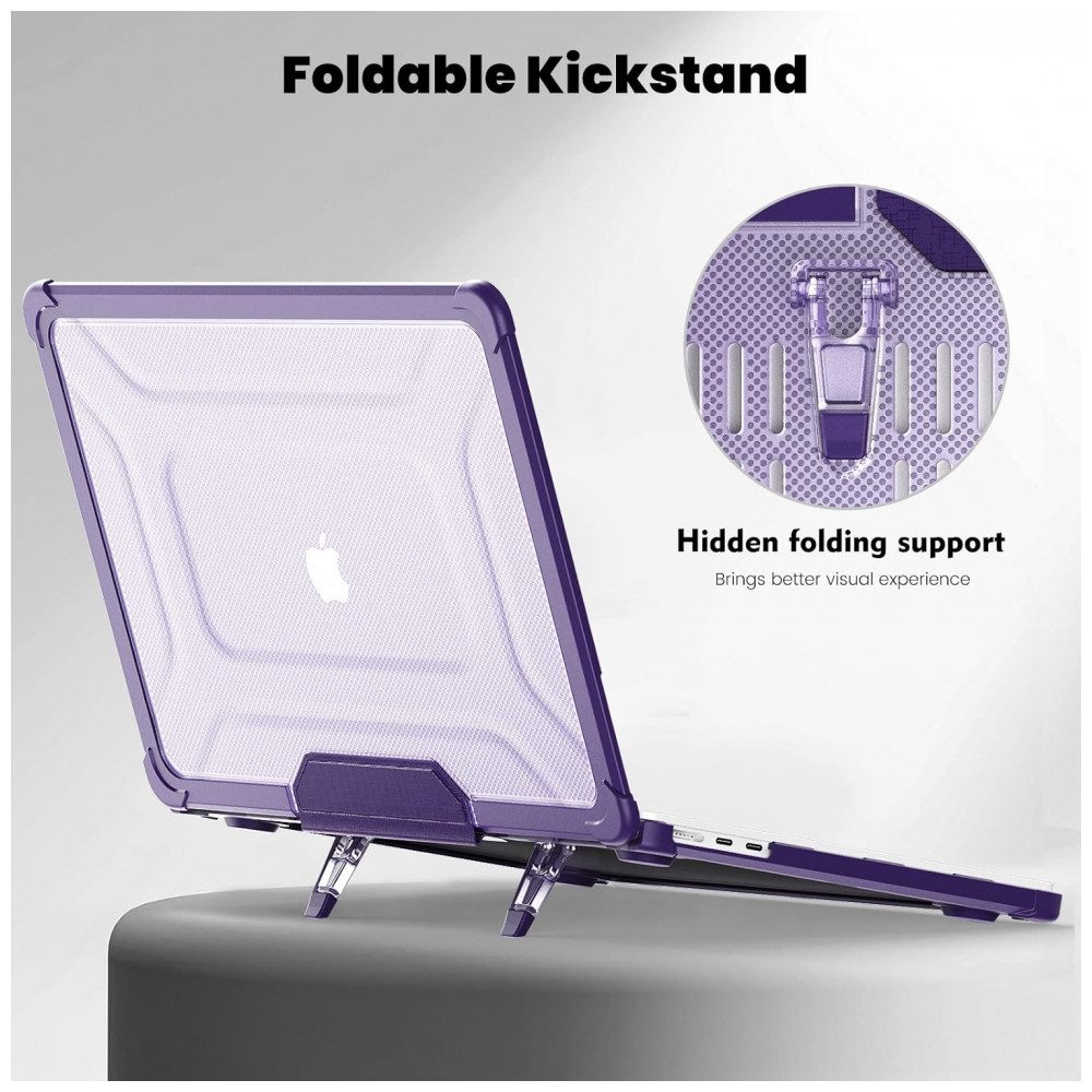 Capa Rígida Antichoque Roxa para MacBook Air 15″ (2023–2025, Modelos A3241/A3114/A2941, M2/M3/M4) – MEEgoodo - Imagem 5