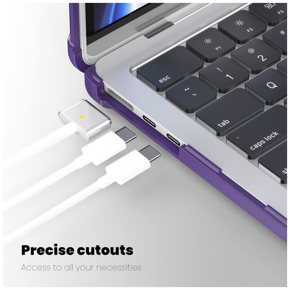 Capa Rígida Antichoque Roxa para MacBook Air 15″ (2023–2025, Modelos A3241/A3114/A2941, M2/M3/M4) – MEEgoodo - Imagem 6