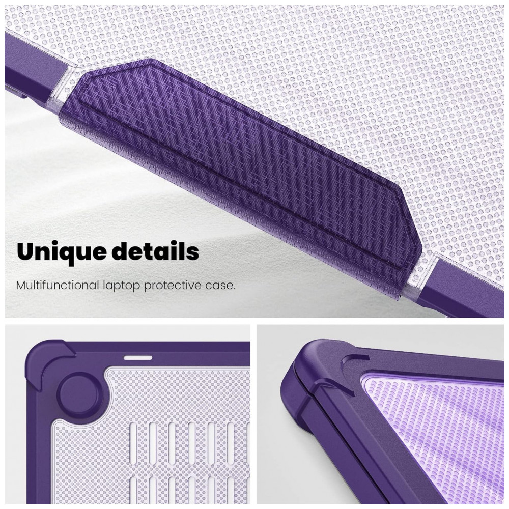 Capa Rígida Antichoque Roxa para MacBook Air 15″ (2023–2025, Modelos A3241/A3114/A2941, M2/M3/M4) – MEEgoodo - Imagem 7