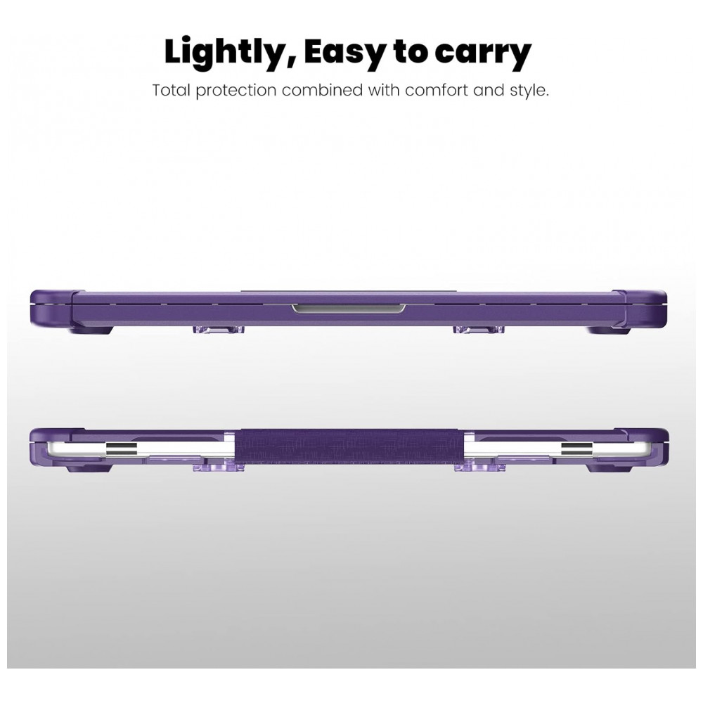 Capa Rígida Antichoque Roxa para MacBook Air 15″ (2023–2025, Modelos A3241/A3114/A2941, M2/M3/M4) – MEEgoodo - Imagem 8